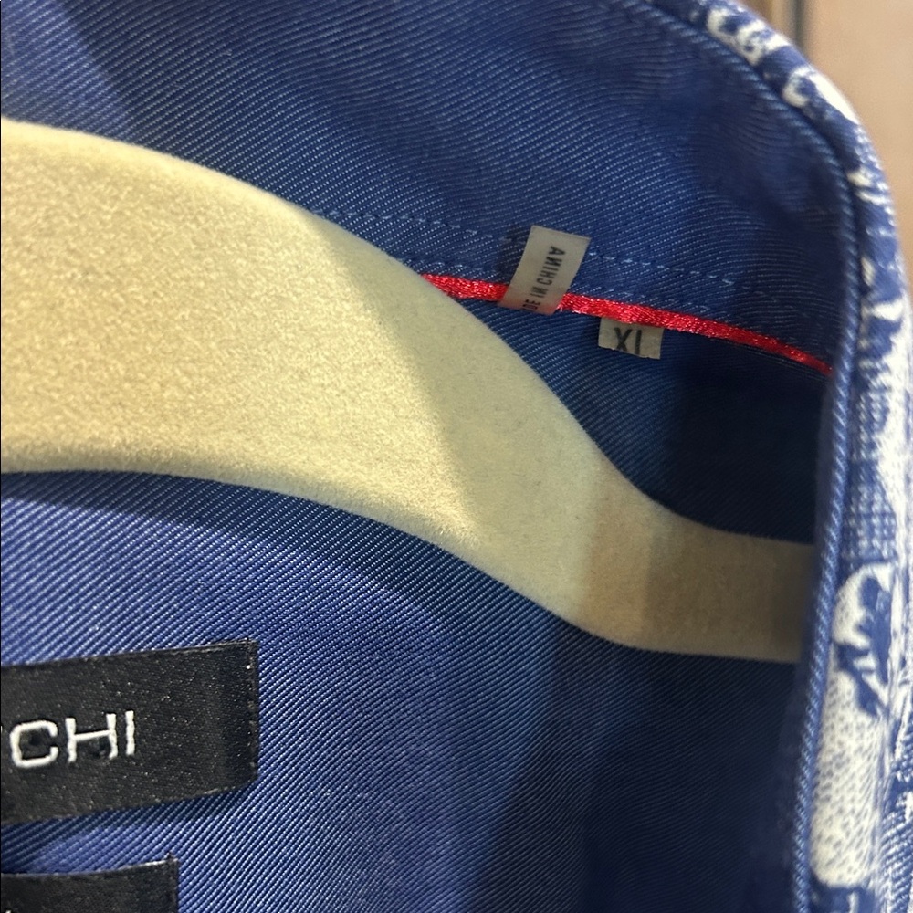 Bugatchi Men's Blue and White Casual Shirt - Picture 3 of 7